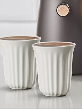 Hotel Chocolat Ceramic White Cocoa Pods Cups Andrew Wicks  Royal College of Art